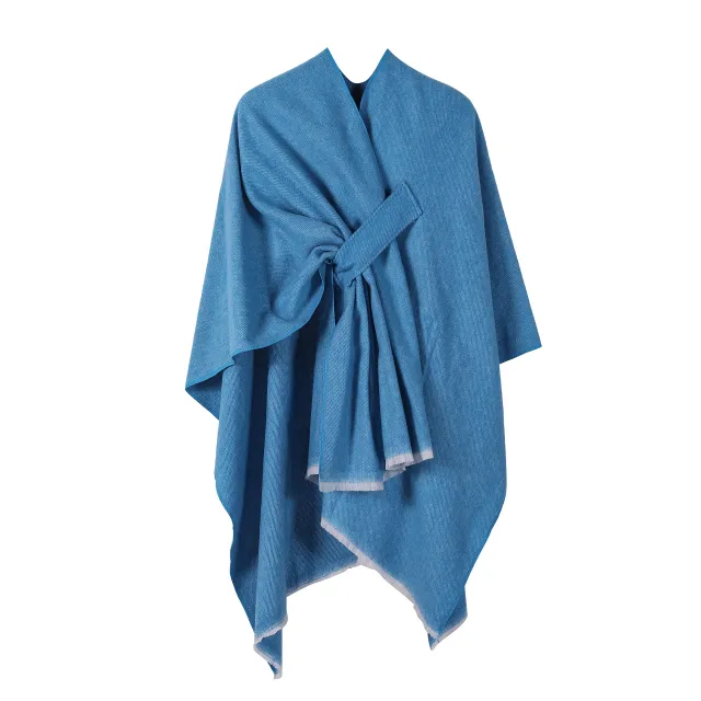 European And American Fashion Cashmere Plus Bar Shawl Women's Summer Blue - Shop at LoveMi