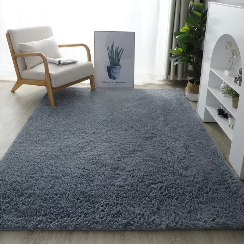 Solid Color Silk Wool Living Room Carpet Home Bedroom Bedside Blanket - Image 6