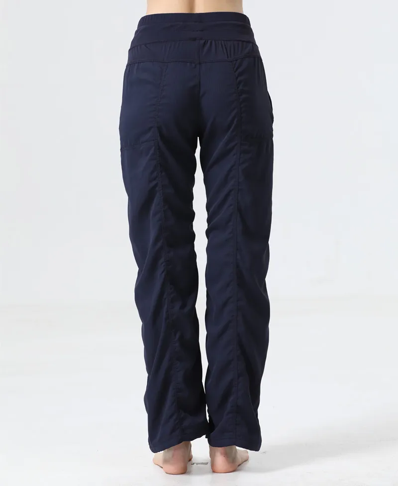 Women's Mid Waist Casual Slimming Workout Pants - Navy