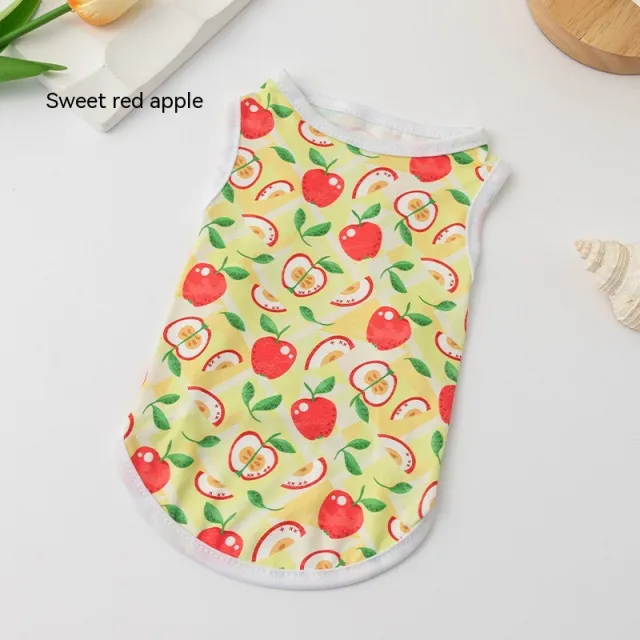 Printed Cartoon Cute Puppy's Vest Clothes Sweet Red Apple - Shop at LoveMi