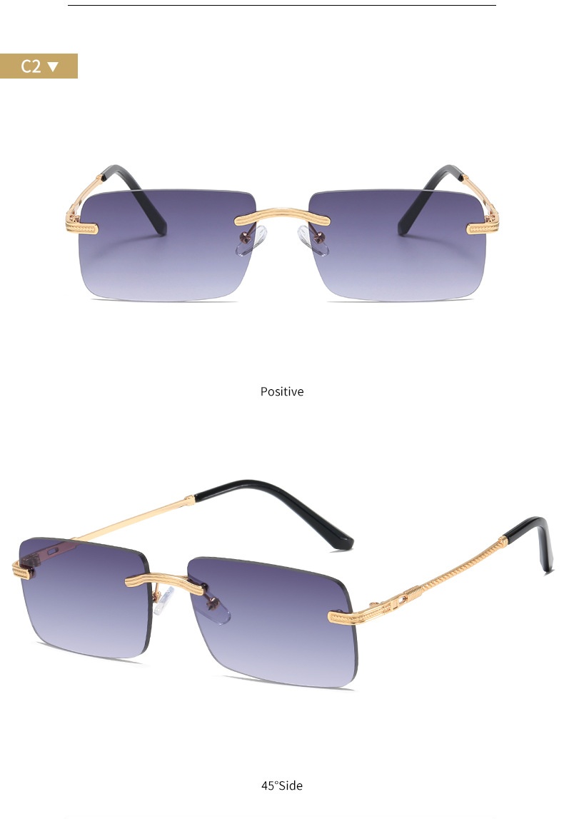 Frameless Personality Square Sea Sunglasses Comfortable Sun Glasses - Image 6