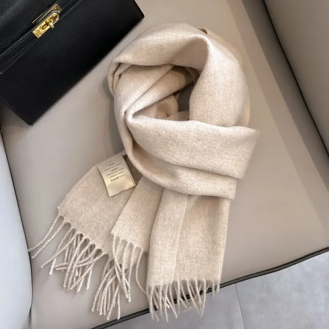 Personality Pure Wool Scarf For Women Oatmeal Color - Shop at LoveMi