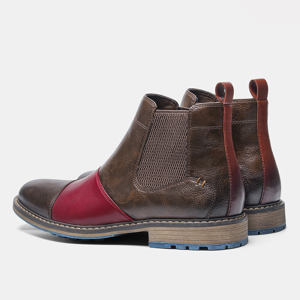 Title 7, Bottines montantes Chelsea patchwork pour homme...