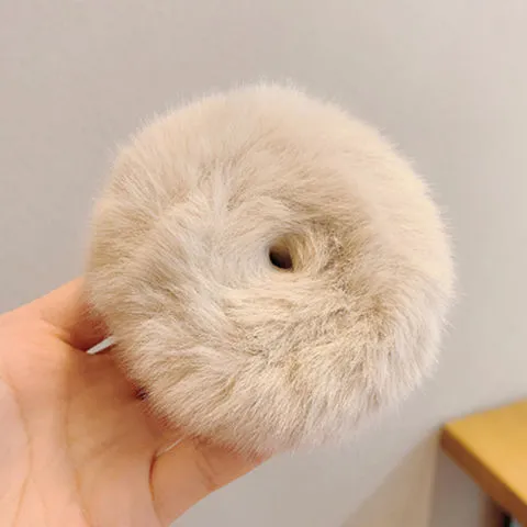 Cute Plush Pops Hair Ring Bracelet - Beige