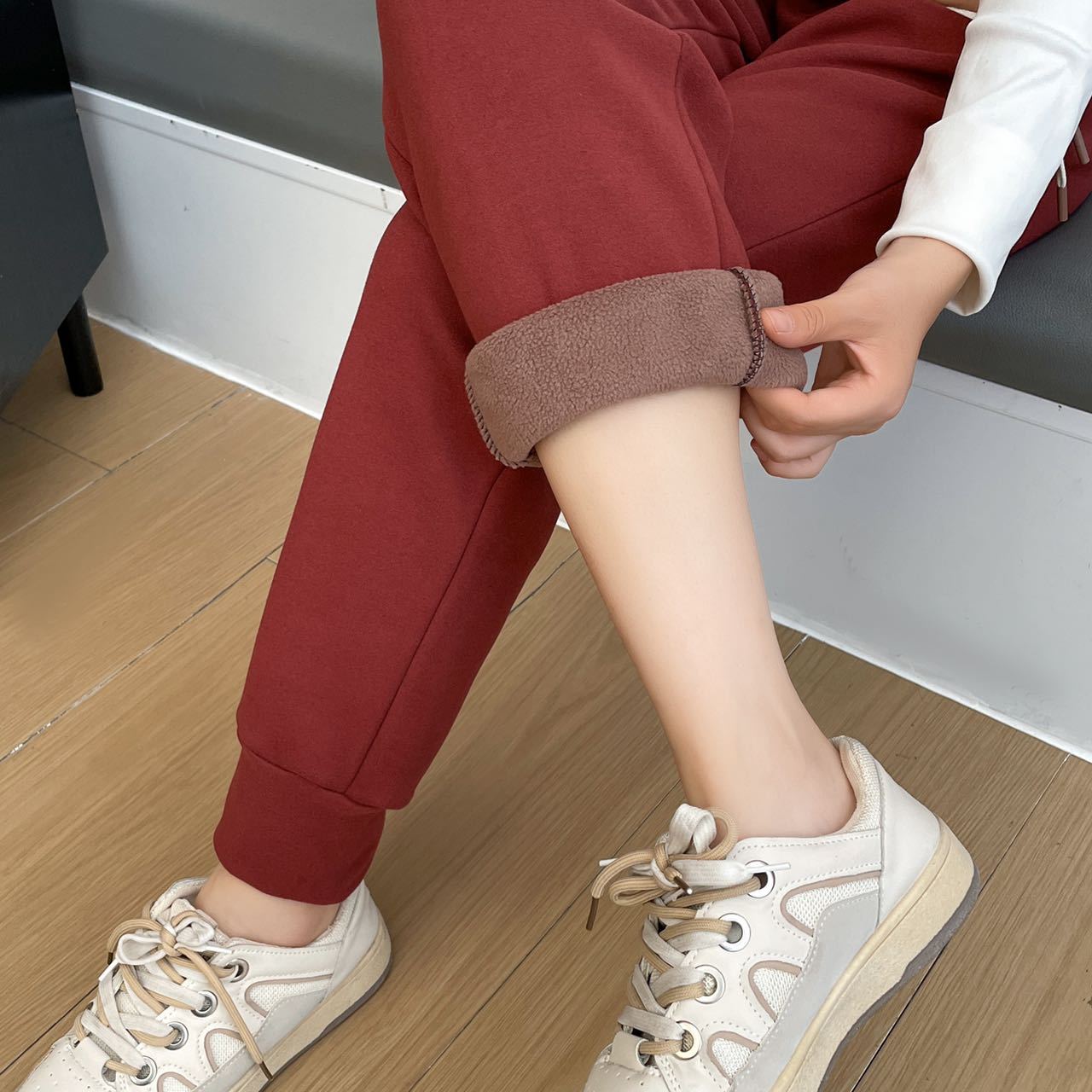 Spaceman Windproof Trousers Sweatpants For Women Red - Shop at LoveMi
