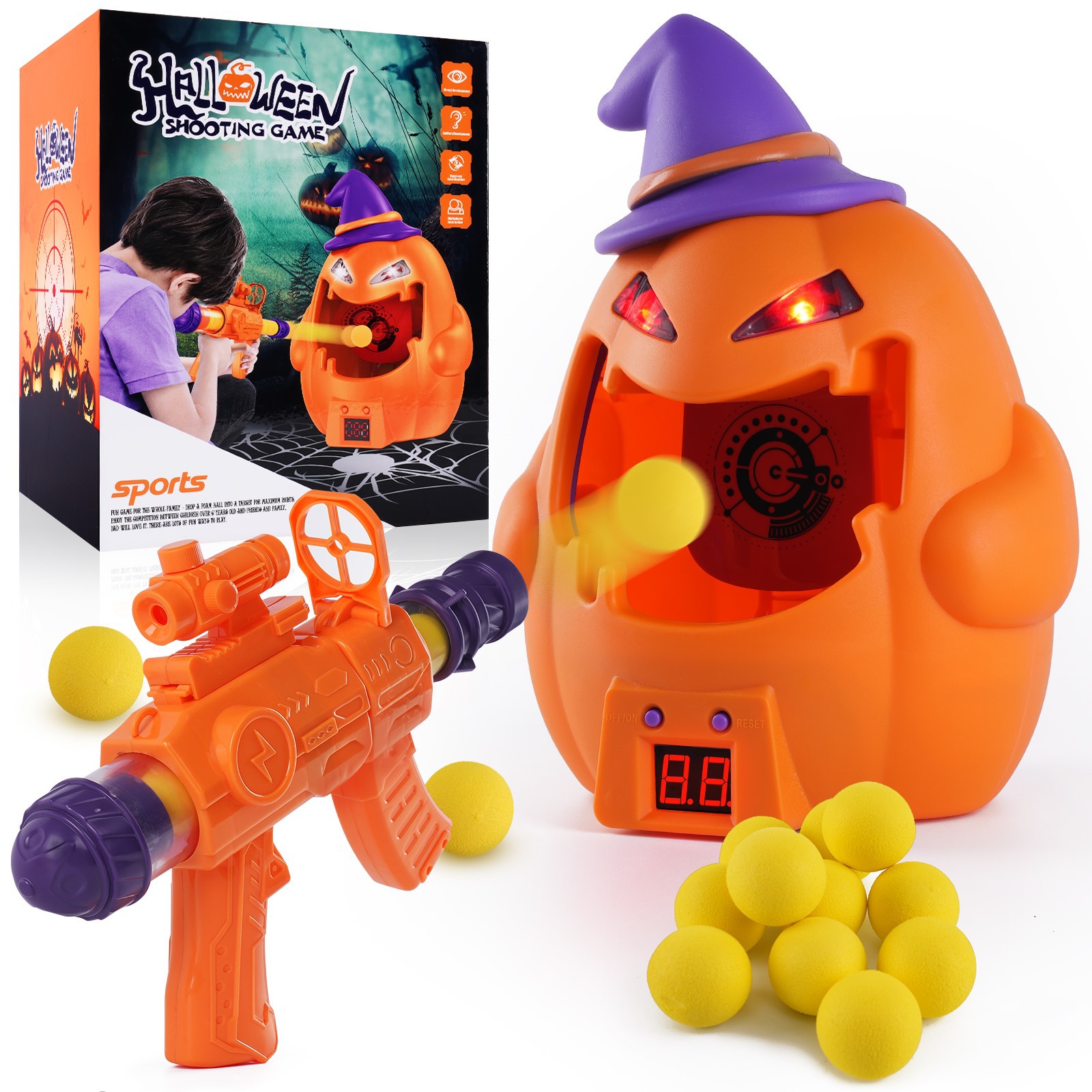 Halloween Pumpkin Electronic Scoring Target Toy - Image 8