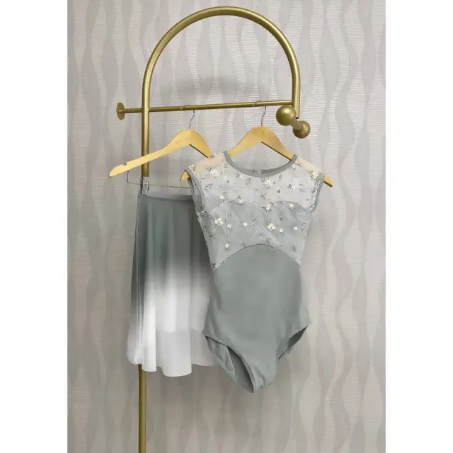 Ballet Practice Clothes Gym Outfit Women's Embroidered Jumpsuit Green Without Skirt - Shop at LoveMi