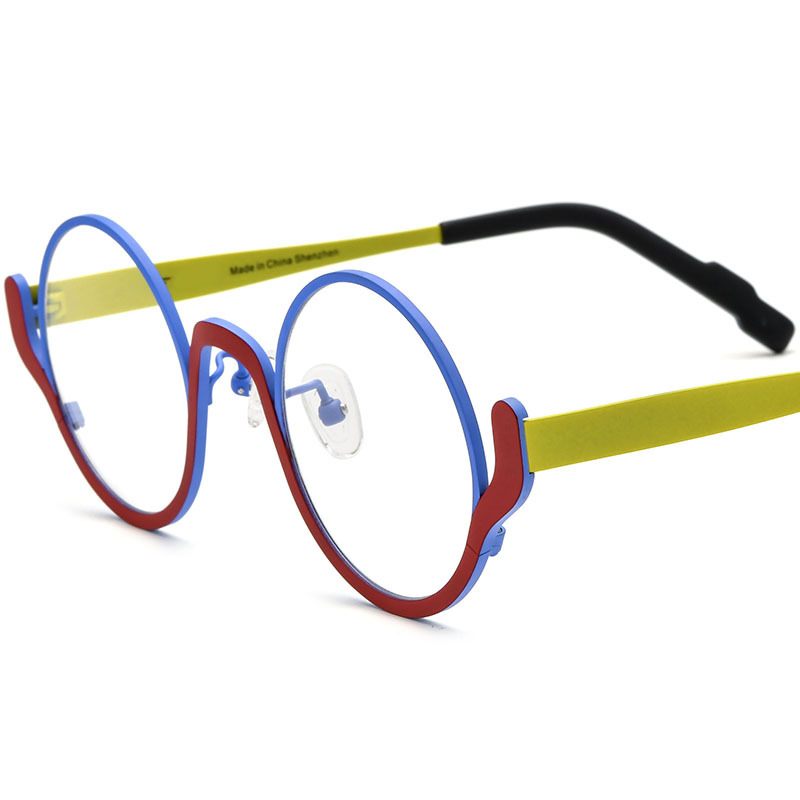 Colorful Ultra-light Pure Titanium Round Glasses Frame
