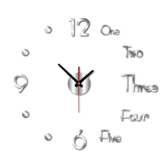 Acrylic Wall Stickers Clock Home Use Small Silver - Shop at LoveMi