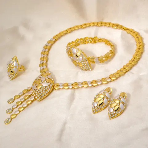 Dazzling Starry Night Cheetah Gemstone Necklace