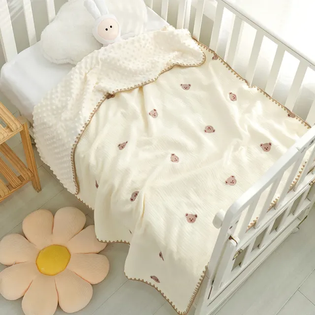 Doudou Blanket Baby Blanket Crepe Newborn Soothing Blanket Cute Bear - Shop at LoveMi