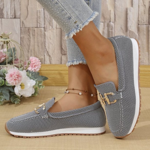 Women's Solid Color Flat Sneakers - Casual Lightweight Walking Shoes For Daily Wear And Comfortable All-match Style