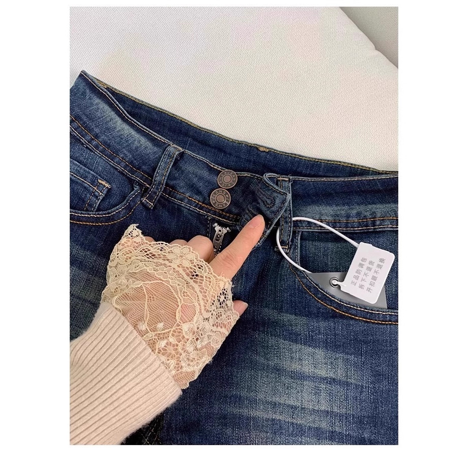 Women's Low-rise Vintage Blue Denim Shorts
