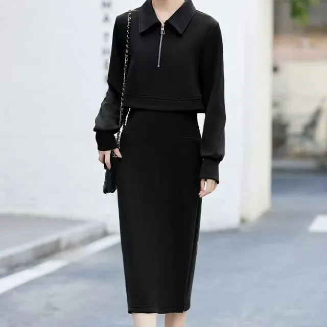 Mid length Small Match With Coat Skirt Black - Shop at LoveMi