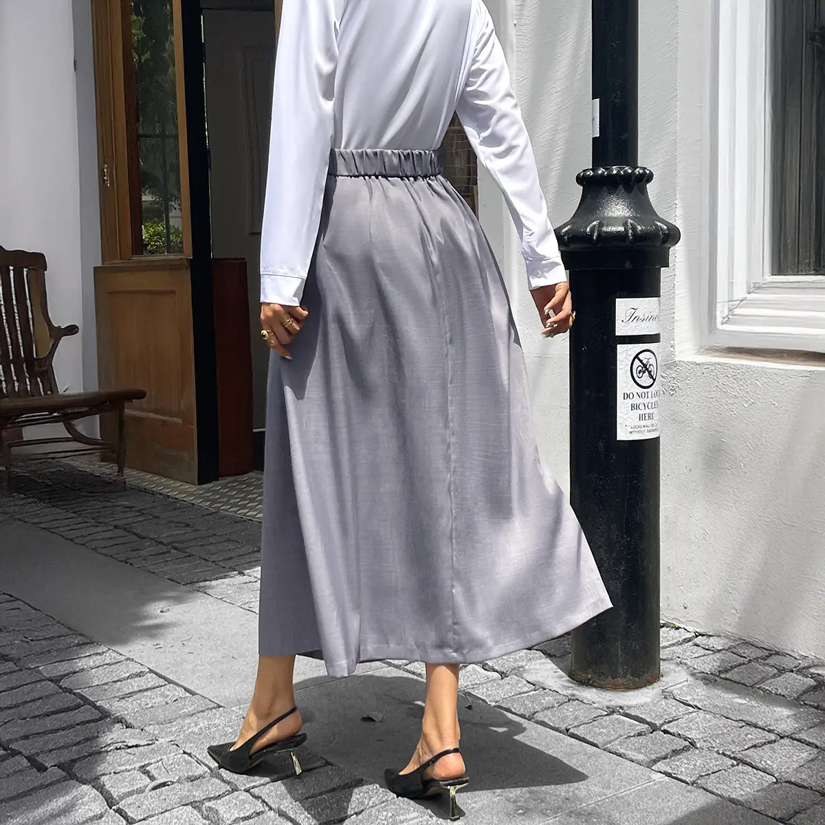 Stylish Solid-Color Commuter Long Skirt For Women