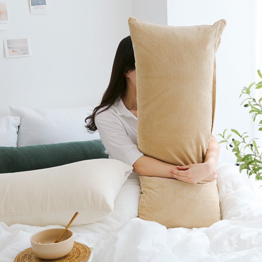 Corduroy Soft Long Pillowcase Double-length Pillowcase