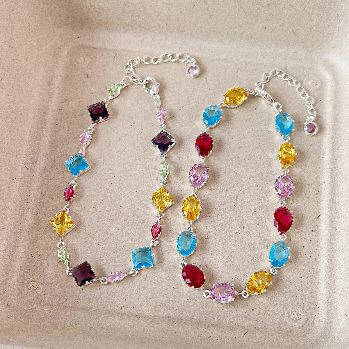Retro Dopamine inspired Colorful Versatile Zircon Bracelet