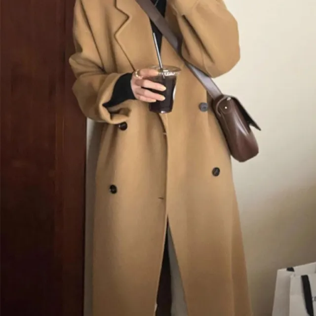 Stylish, Western style Double faced Wool Coat For Women Camel - Shop at LoveMi