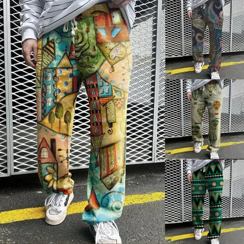 Summer Print Loose Trousers for Men