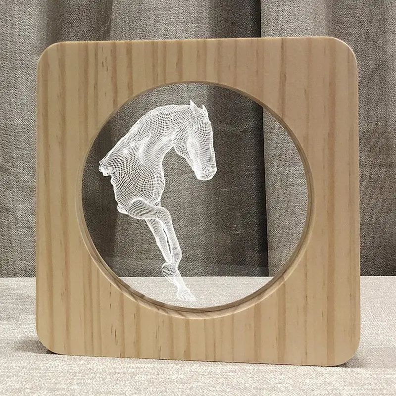 Creative New Wooden Horse Lamp