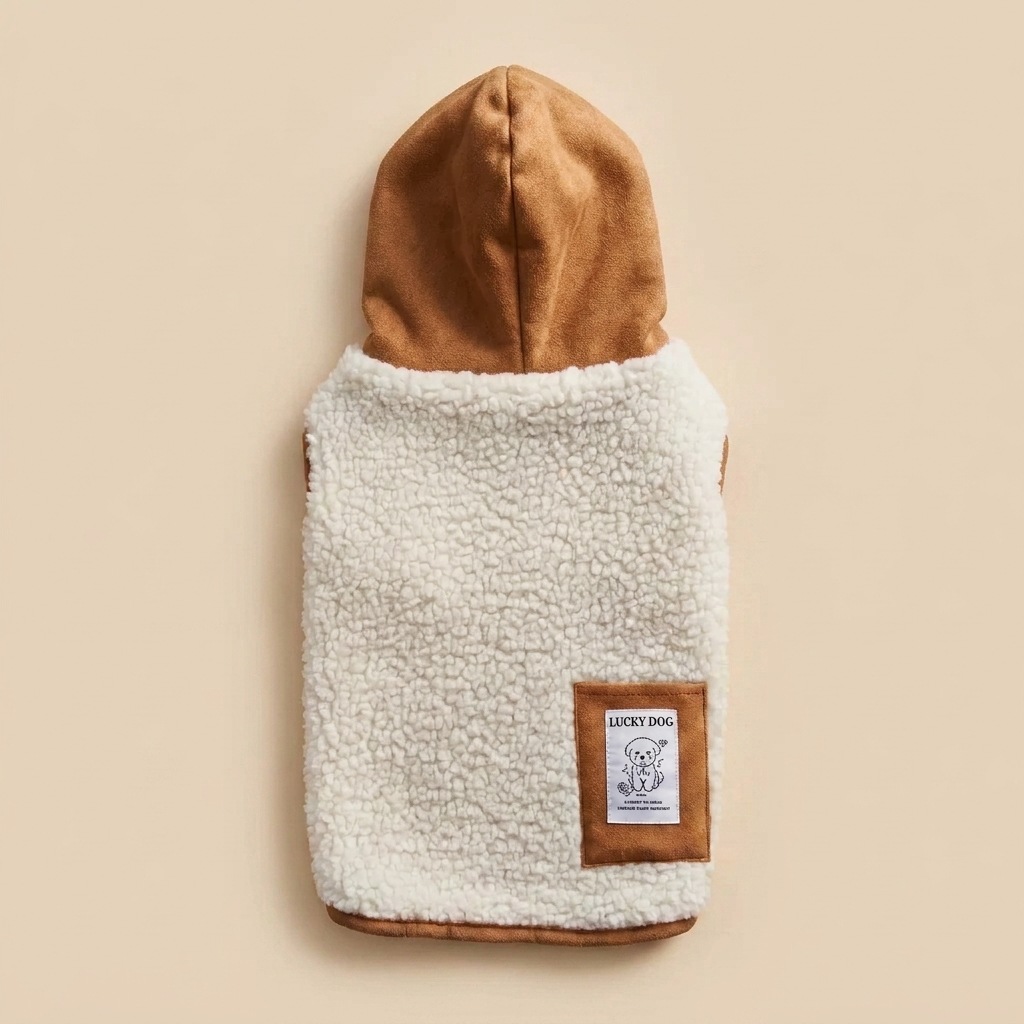 Hooded Warm Vest For Small And Medium-Sized Dogs Detachable Dog Clothes Beige XS