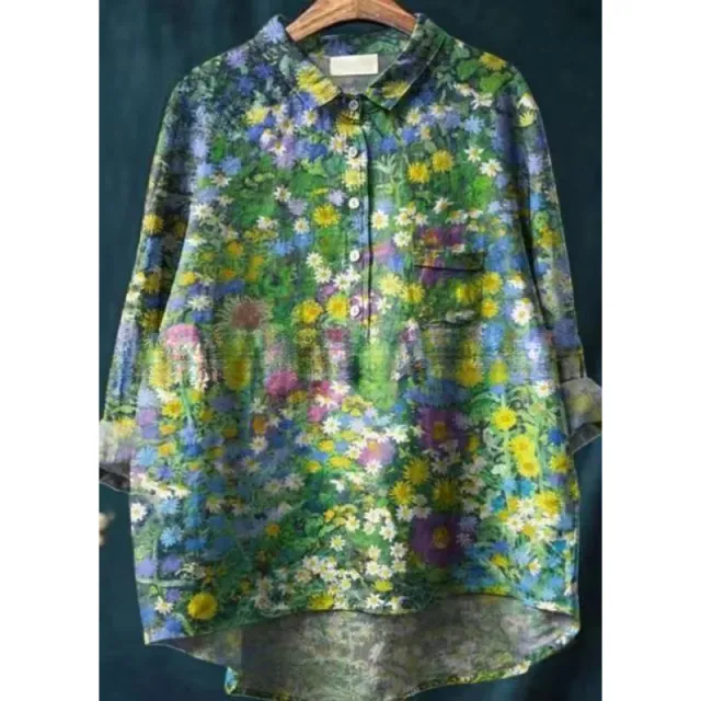 Loose Printed Crew Neck Casual Plus Size Women's Shirt Zcs288 2Xl - Shop at LoveMi