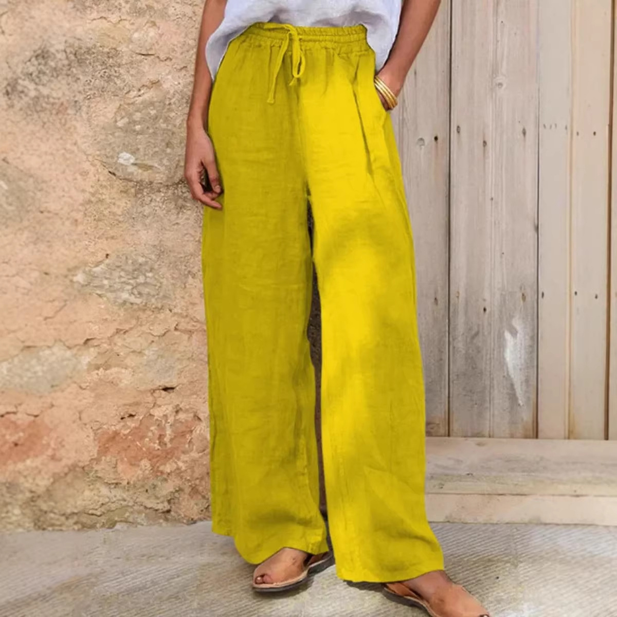 Casual Loose-fit Solid-color Drawstring Pants — foto 6