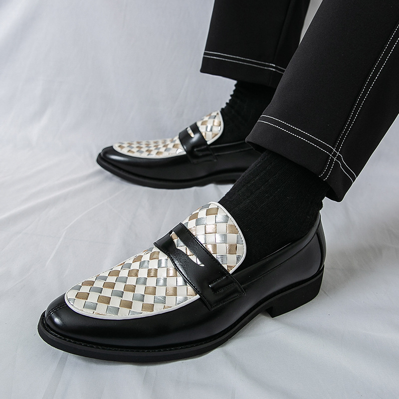 Mens Casual Pointed-toe Leather Shoes