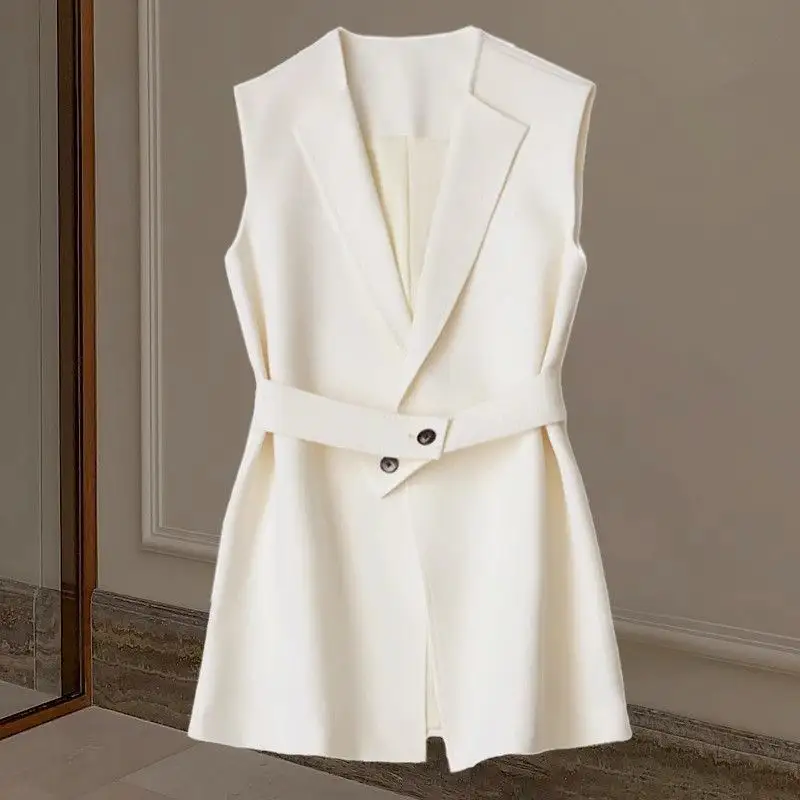 Slimming Waist-tied Vest For Suits Sleeveless Waistcoat