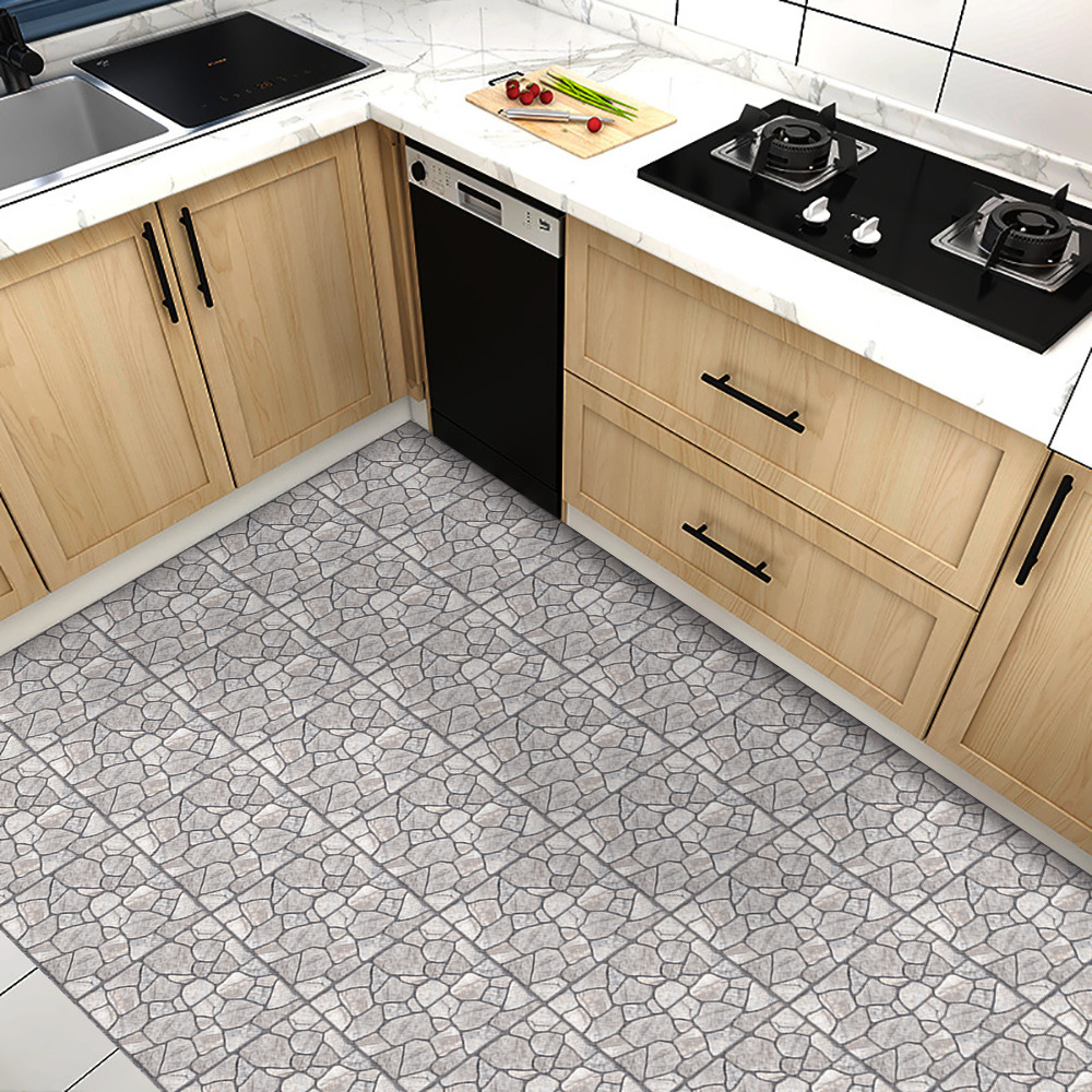 Marble Brick Pattern Frosted Tile Sticker Floor Tile Beautiful Seam