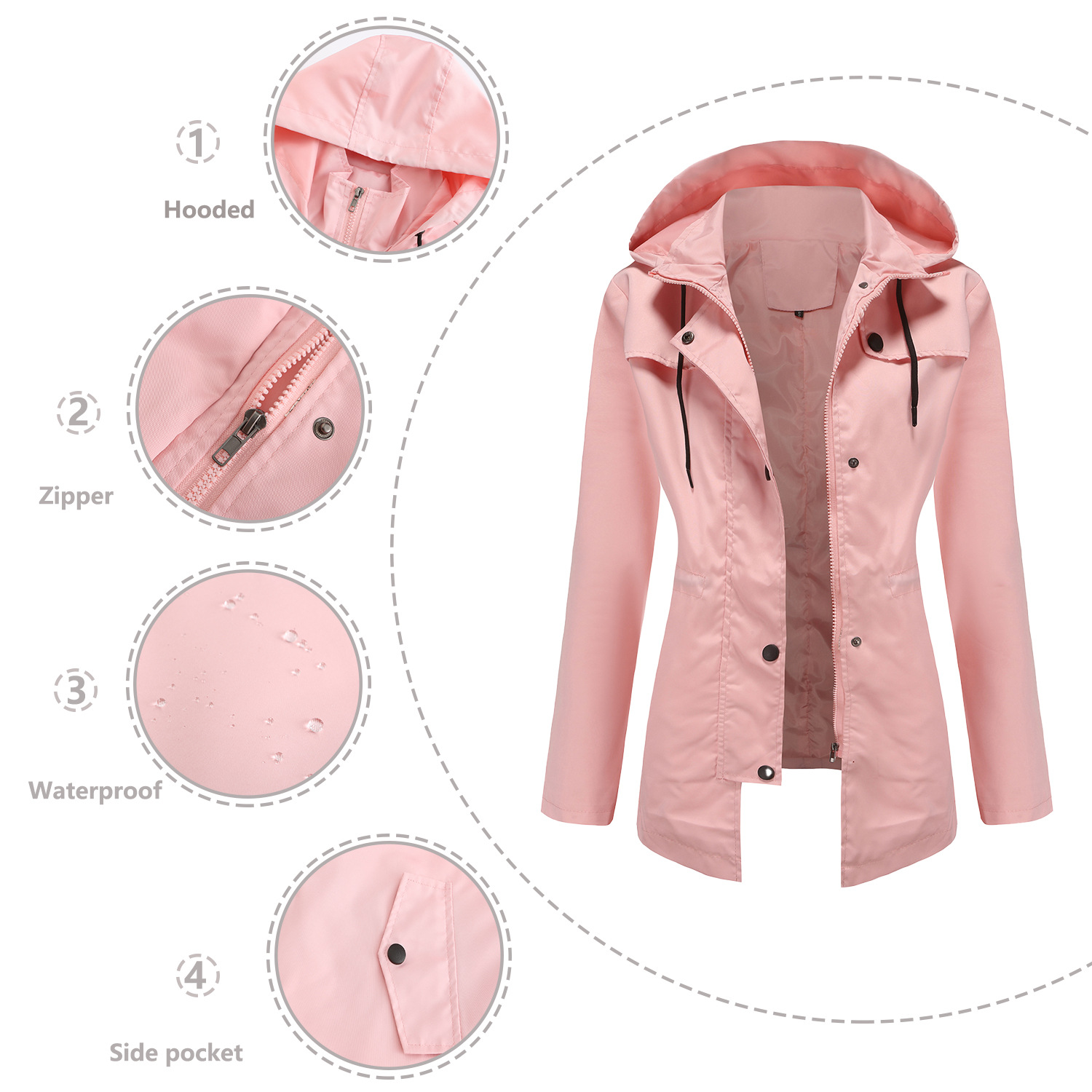 Women's Mid-length Cardigan Hooded Coat