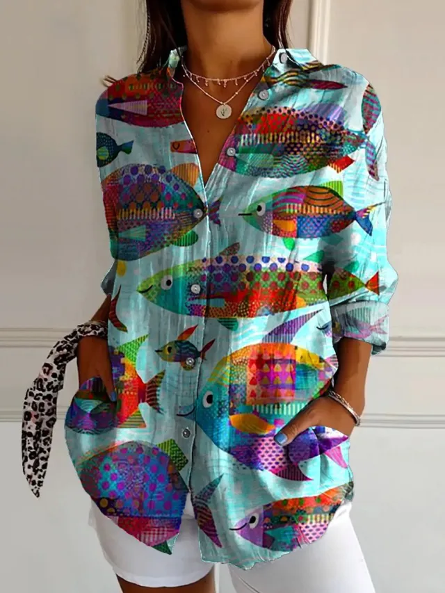 Women's Long Shirt Half Sleeve Floral Print Sn1810Mu - Shop at LoveMi