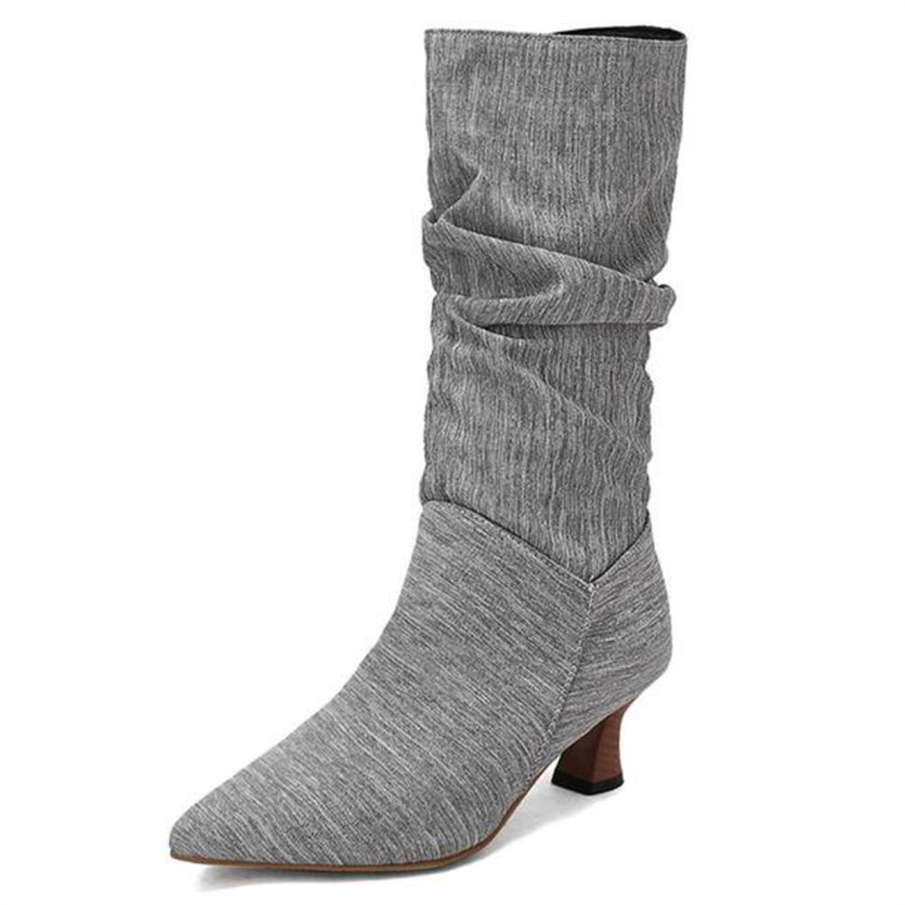 Mid-Heel Pointed Toe Boots