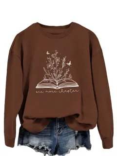 Round Neck Simple Women's Long Sleeve Letter Loose Sweatshirt - 5 Colours-Xl - View 1