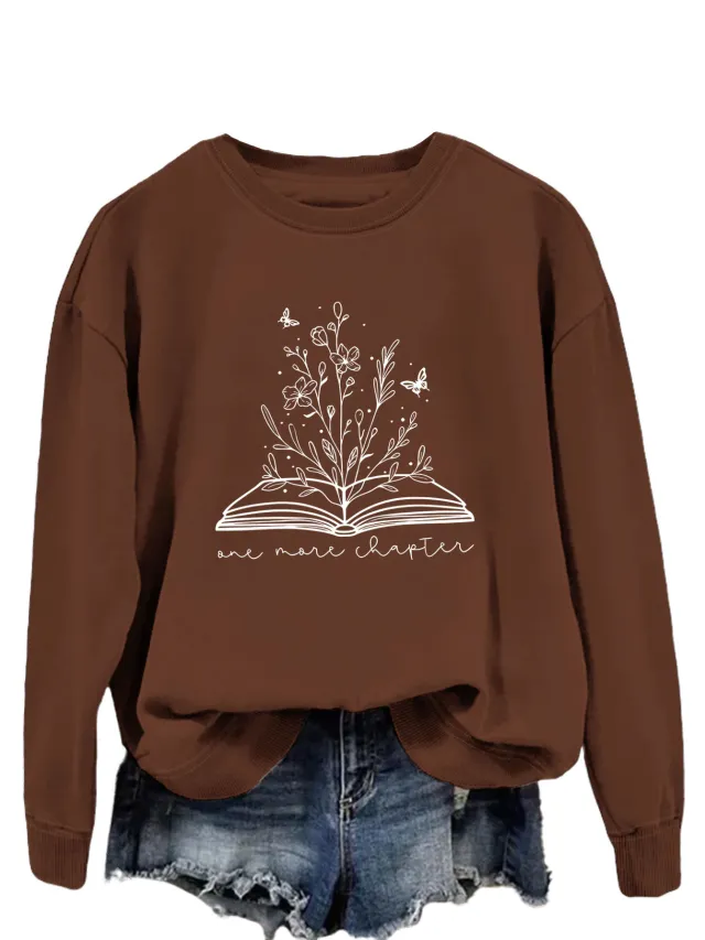 Round Neck Simple Women's Long Sleeve Letter Loose Sweatshirt 5 Colors Xl - Shop at LoveMi