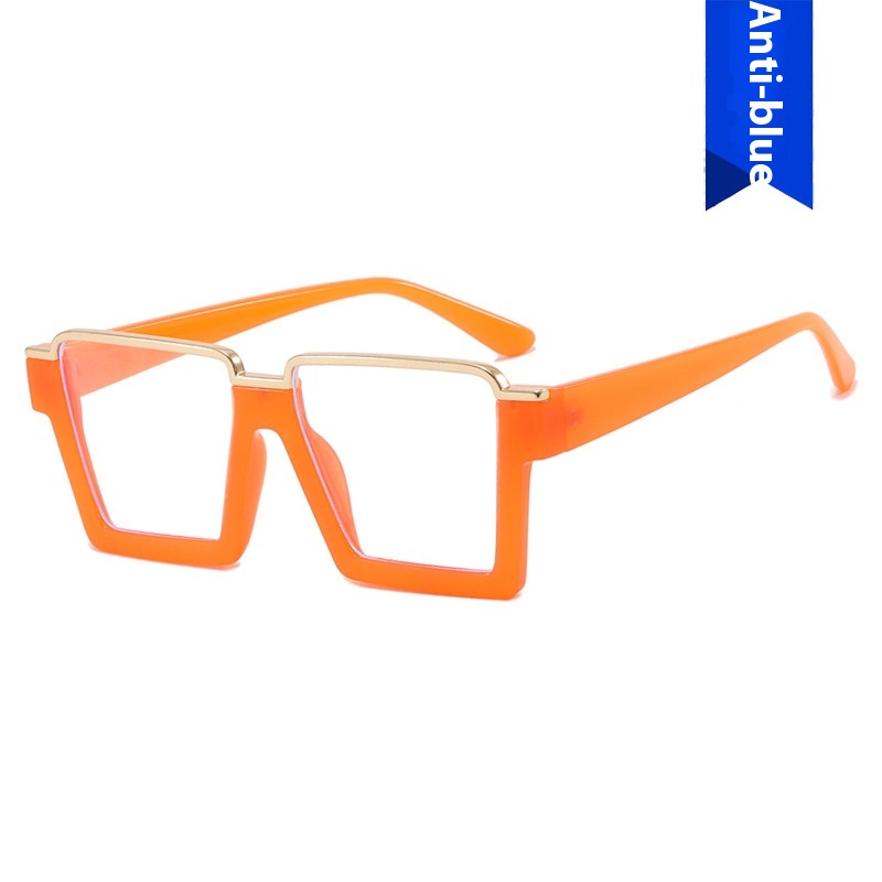 Retro Simple Versatile Artistic Lower Semi-rimless Square Plain Glasses - Image 3