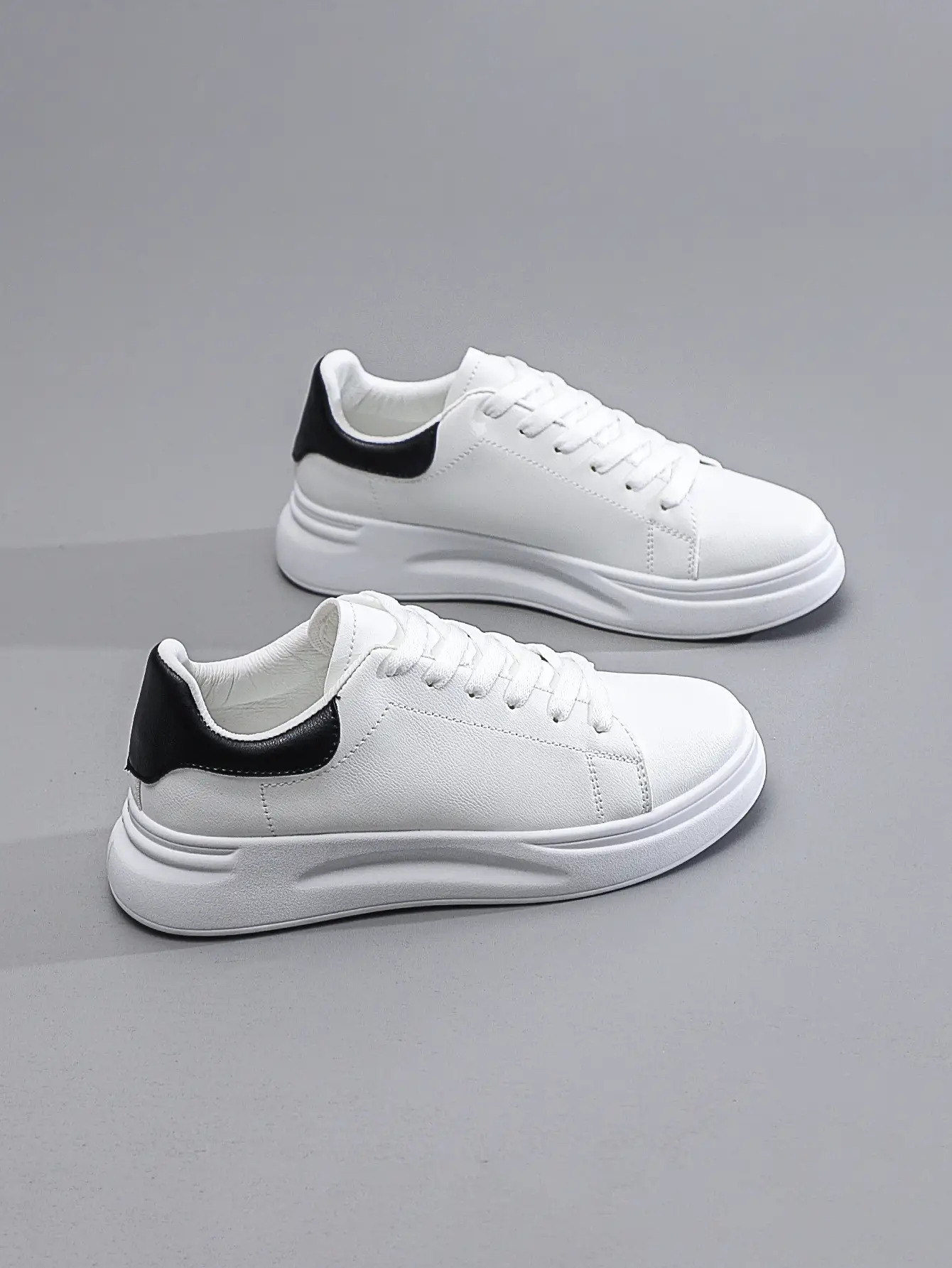 Womens White Platform Sneakers Height-increasing Wedge Shoes Versatile Casual Footwear