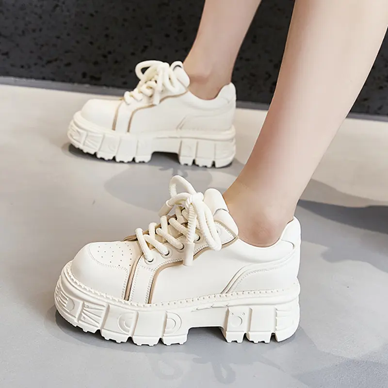 Spring Muffin Bottom Fashion All-match Height Increasing Casual Leather