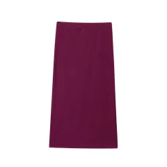 European And American Women's Fashion Elastic Midi Skirt - Purple - View 1