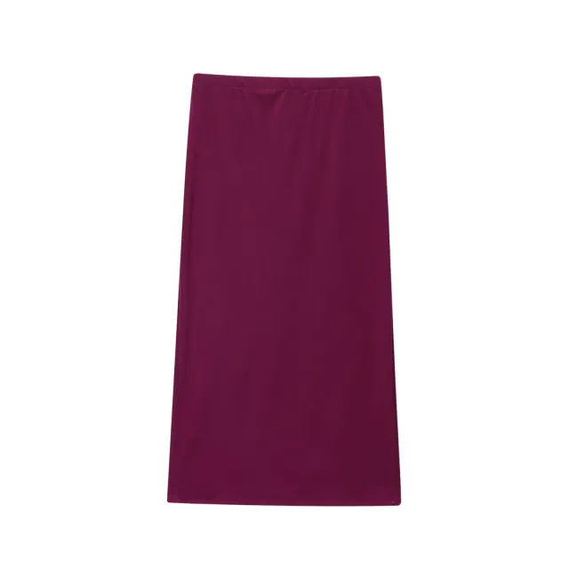 European And American Women's Fashion Elastic Midi Skirt Purple - Shop at LoveMi