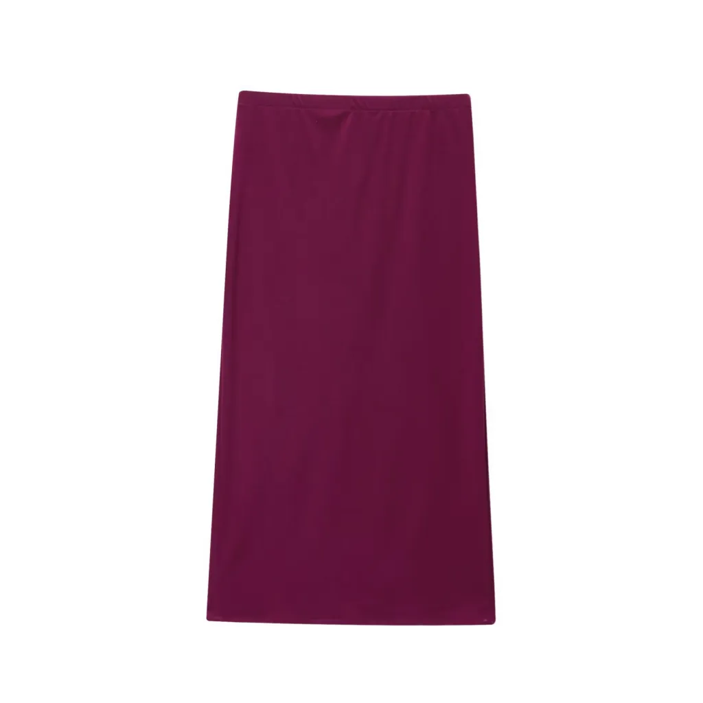 European And American Women's Fashion Elastic Midi Skirt - Purple