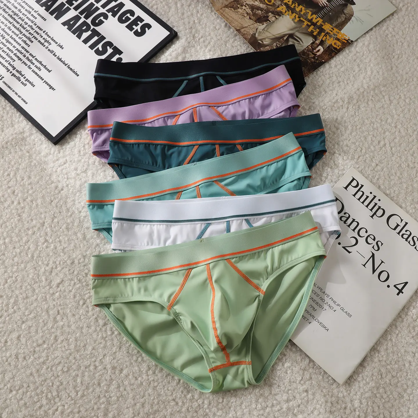 Mens Briefs Comfortable Ice-silk Low-rise Sexy