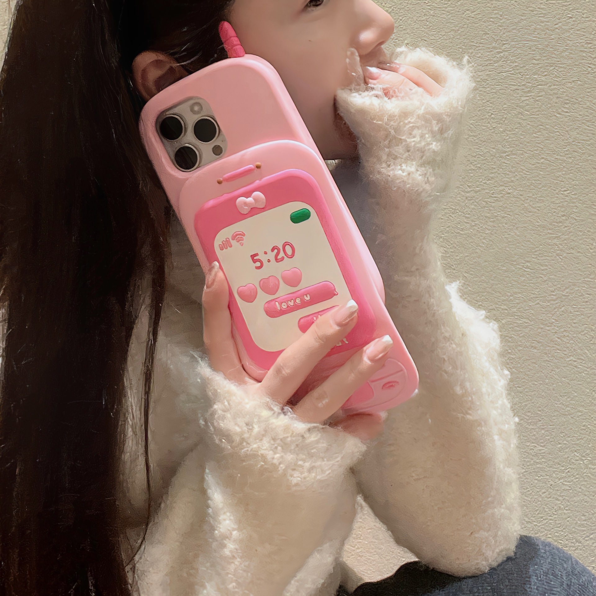 Cute Shaped Silicone Slide Phone Case