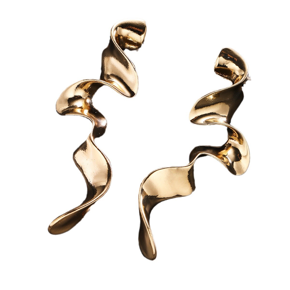 Dramatic Irregular Metal Earrings For Women