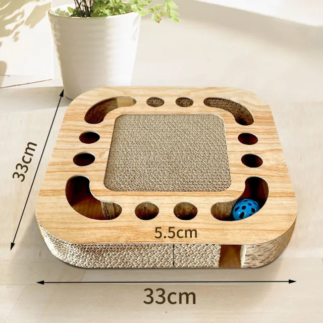 Cat Scratch Board Round Ball Grinding Claw Toy Wood Grain Square Plate - Shop at LoveMi