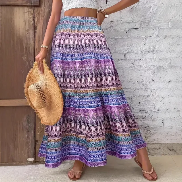 Women's New Casual Fashion Floral Print Midi Skirt Style 2 - Shop at LoveMi