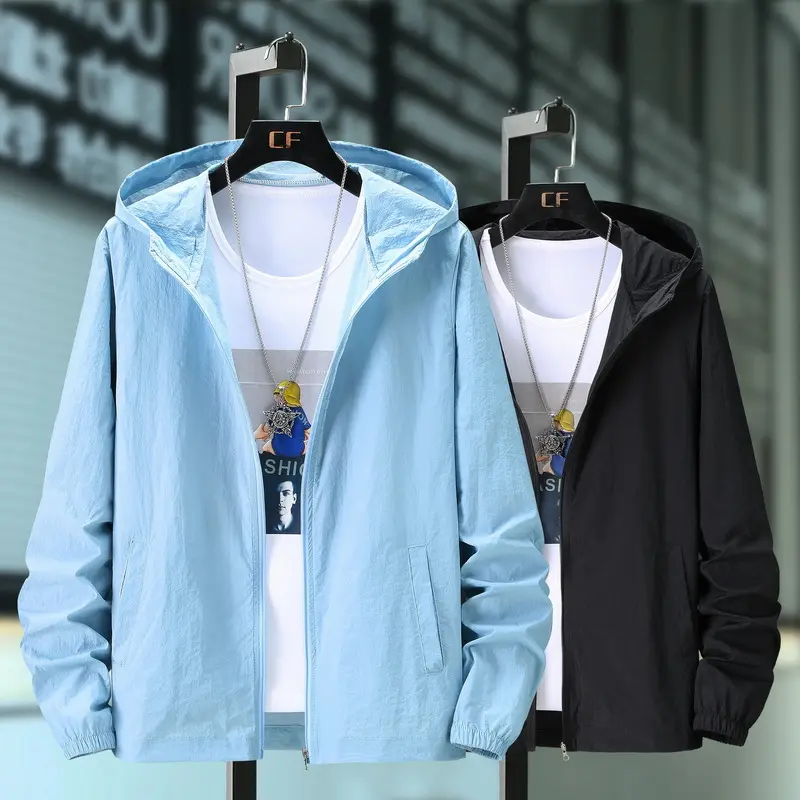 Fashionable Hooded Sun-protective Clothing Plus-size