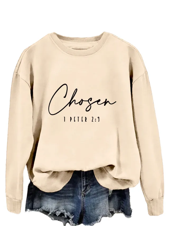 Fashion Trendy Sweater Plus Size Women's Clothing Sand Color Black Font - Shop at LoveMi