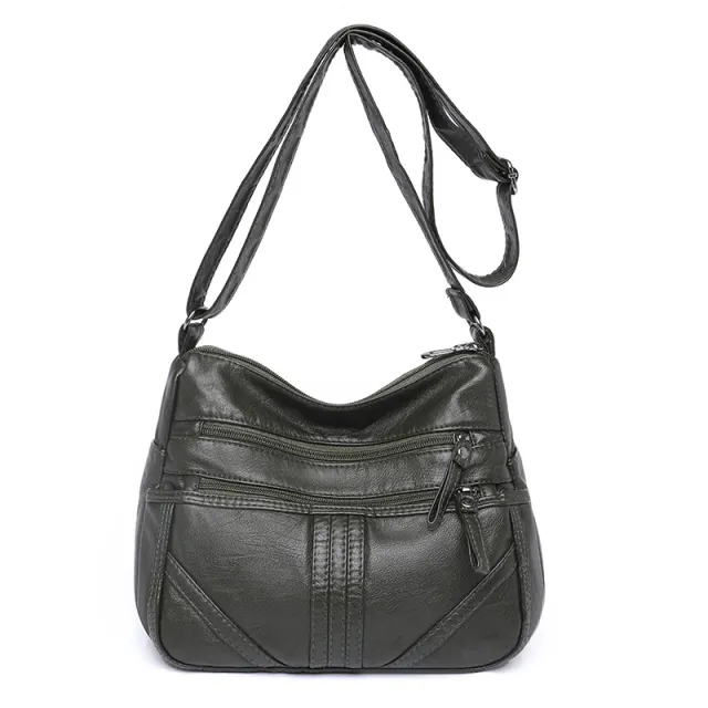 Women's Fashion Soft Leather Large Capacity Shoulder Bag Green - Shop at LoveMi