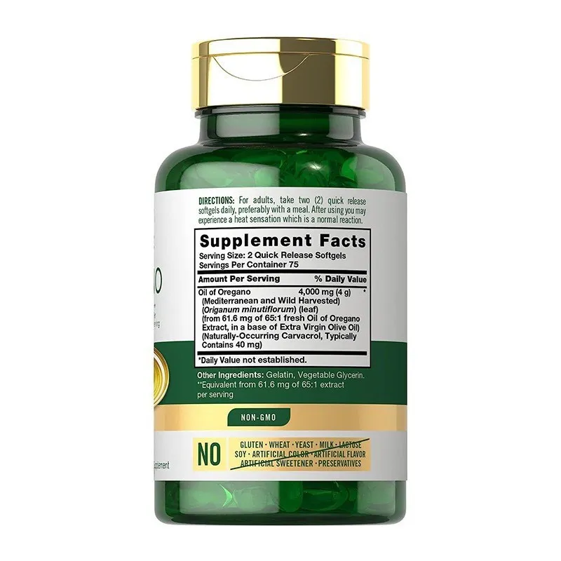 Health Care Products Oregano Oil Capsule Dietary Supplement Soft Capsules - 150 Tablets